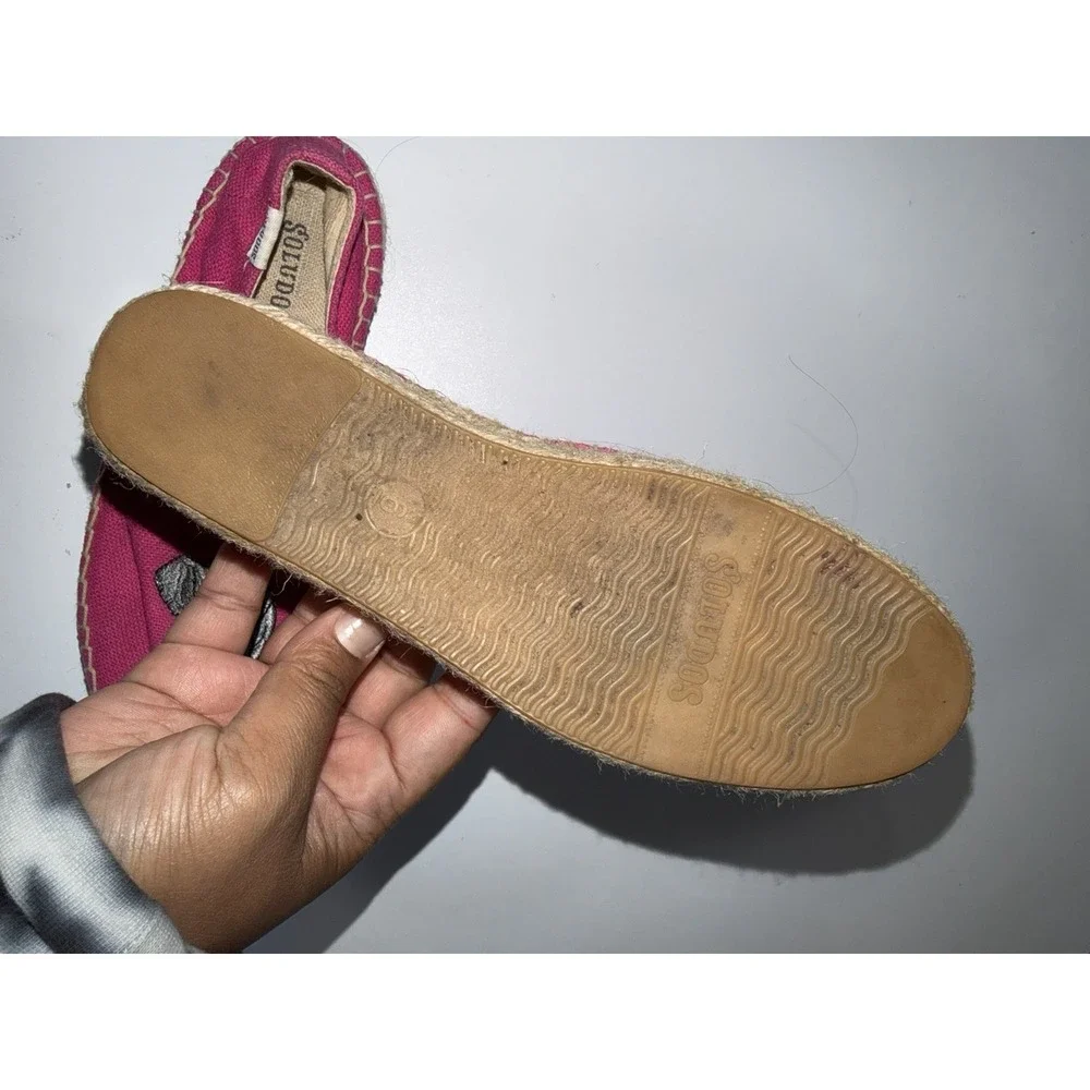 Soludos Espadrille Slip On Loafers Women's Hot Pink Elephant Casual Shoes 6 K